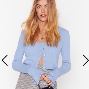 Blue knit top pretty little thing